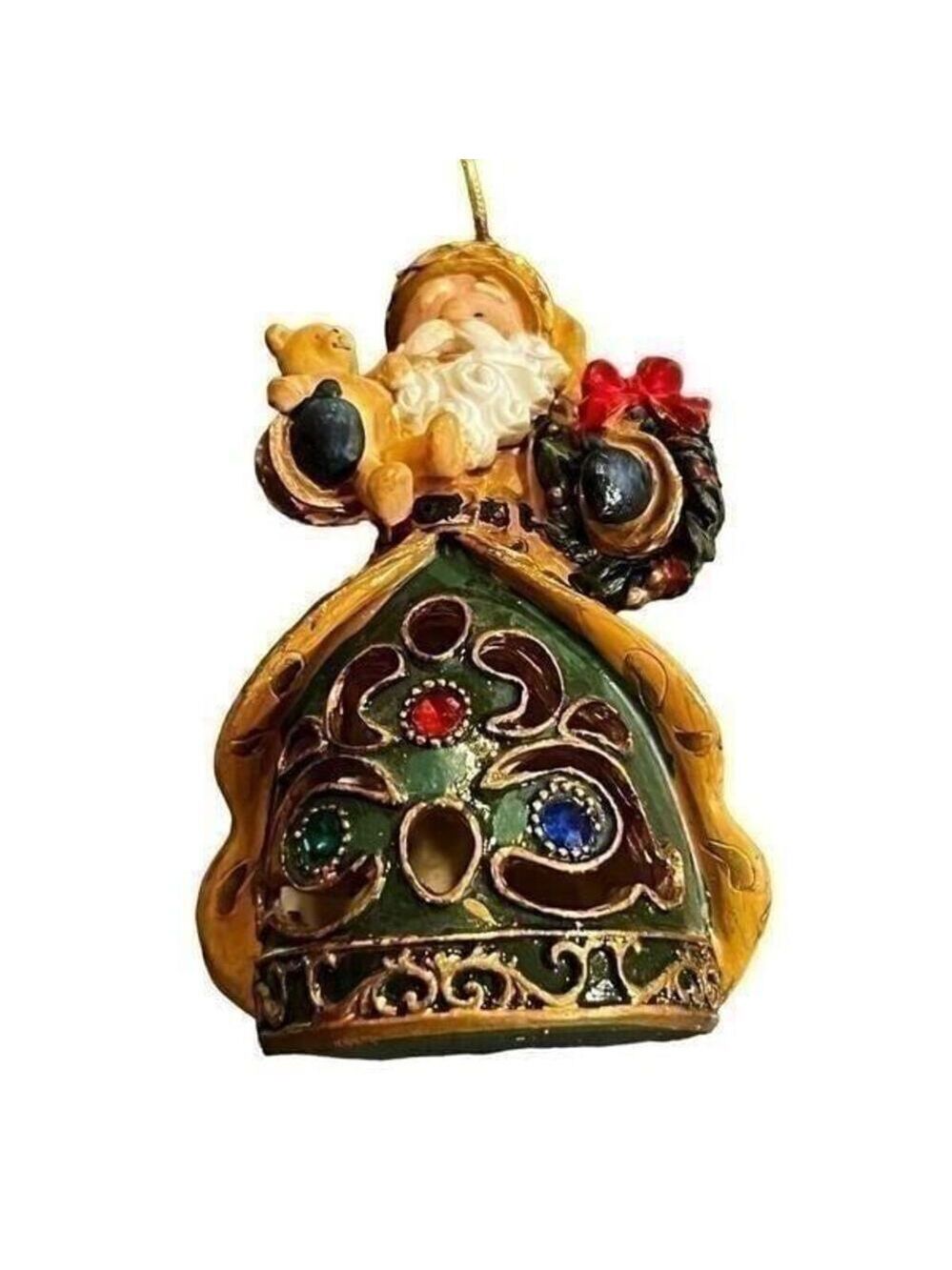 Vintage Santa Blue, Burgundy Christmas Tree Ornament